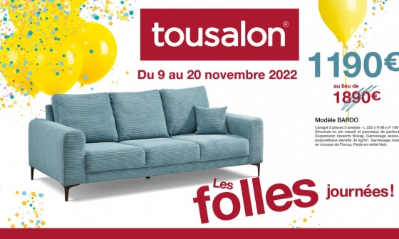 Remise exceptionnelle de 700€ sur le canapé 3 places BARDO