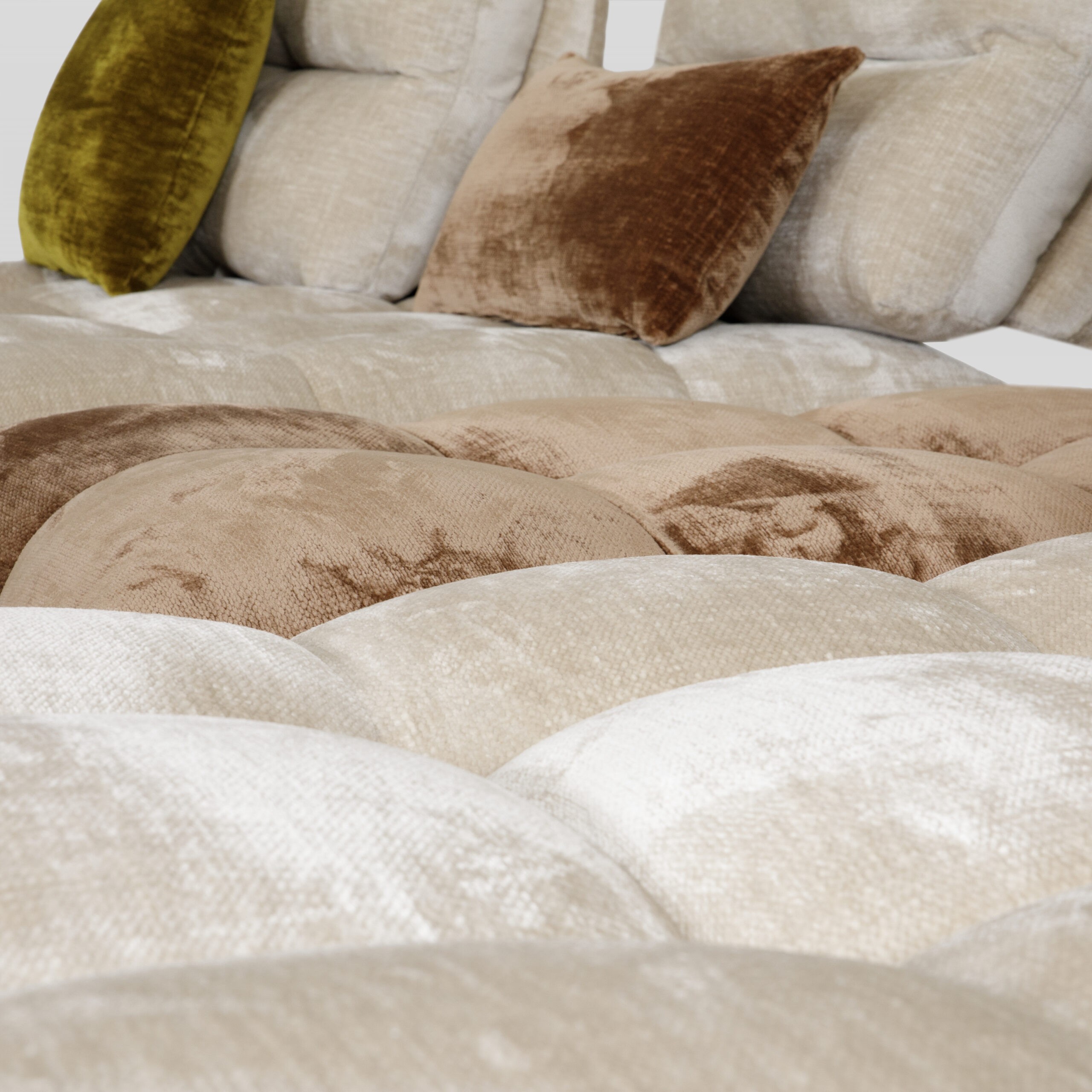 Dubai beige 11 - Tousalon Canape Dubaï modulable - beige - Tousalon - zoom sur le tissus du canapé