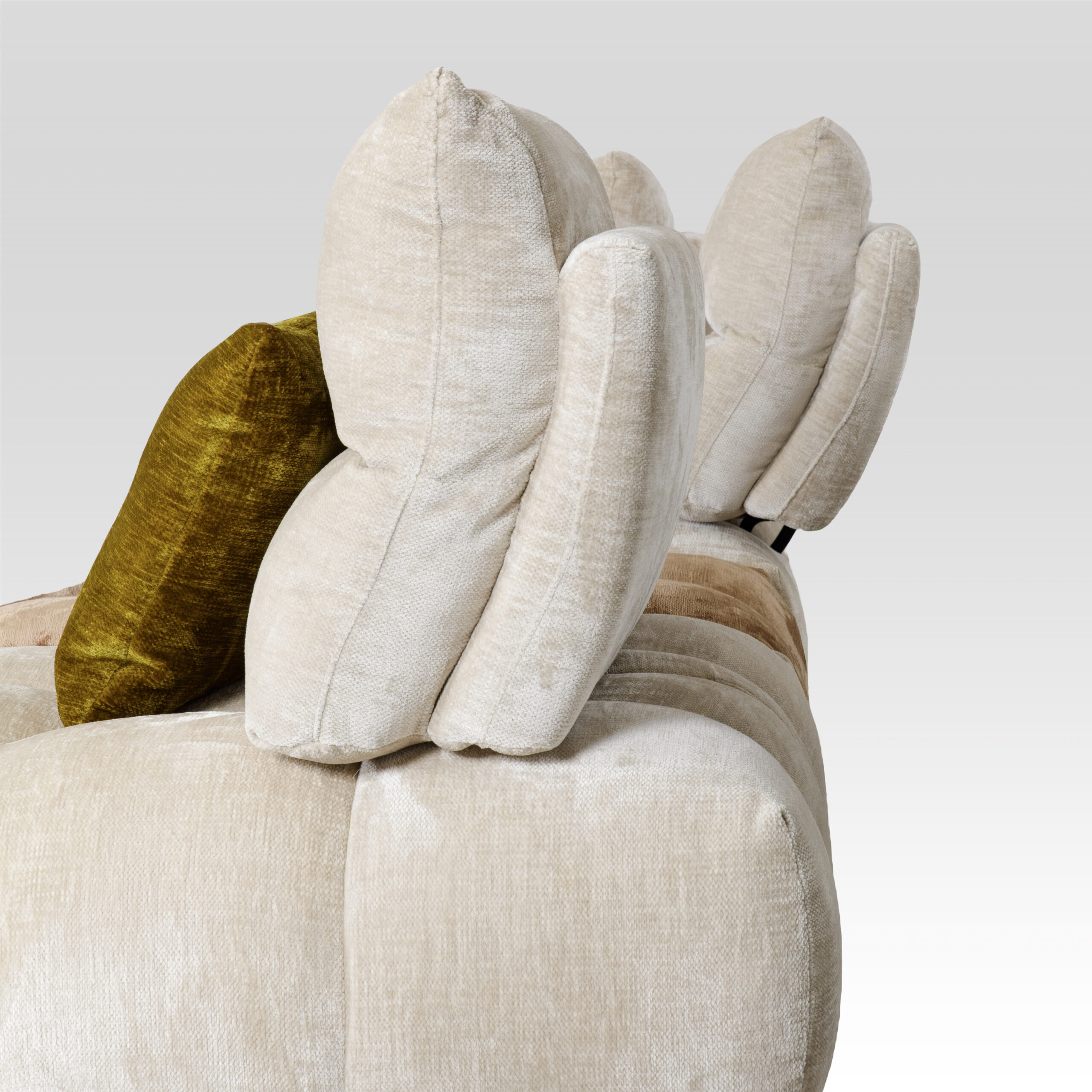 Dubai beige 3 - Tousalon Canape Dubaï modulable - beige - Tousalon - zoom sur l'appuie tete