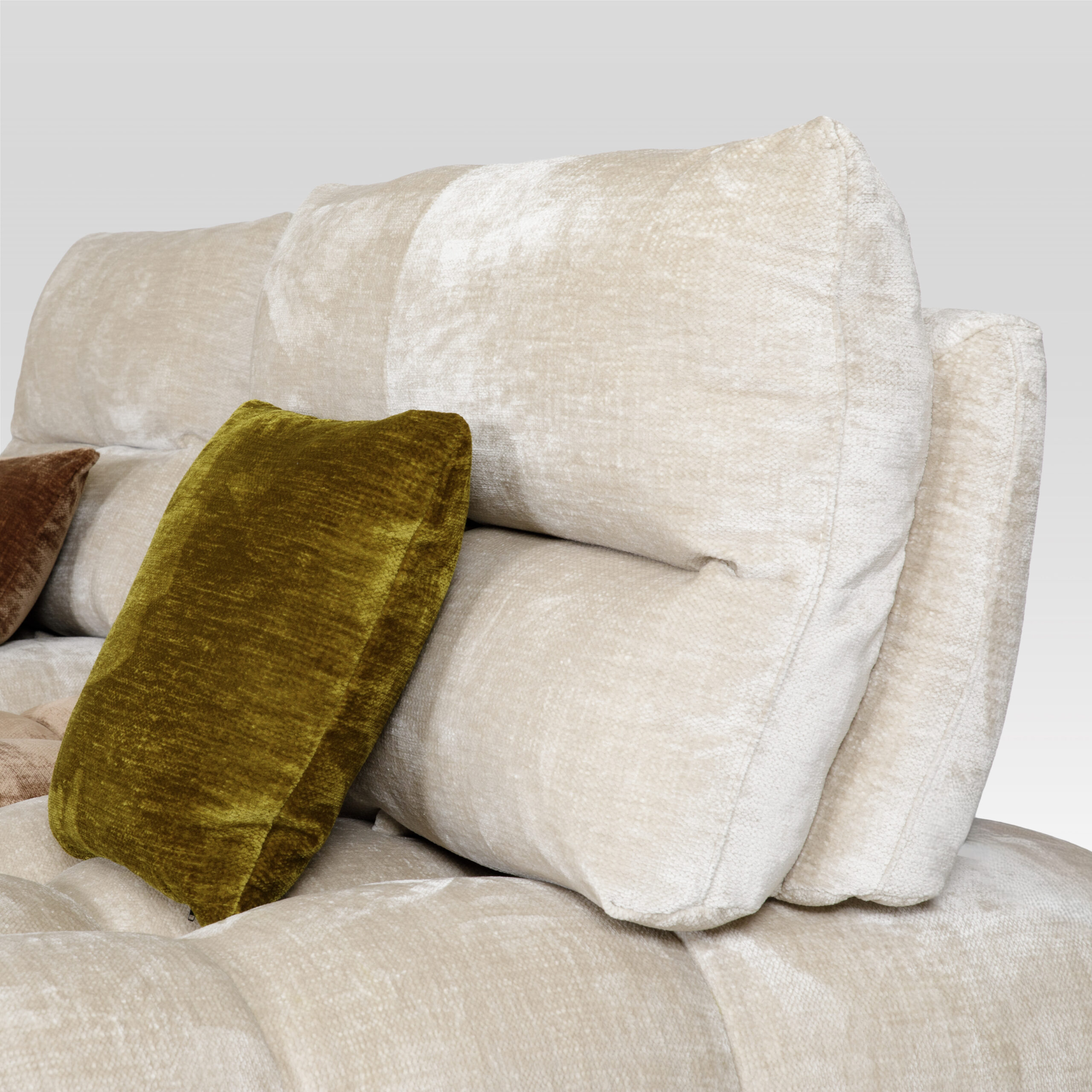 Dubai beige 4 - Tousalon Canape Dubaï modulable - beige - Tousalon - zoom sur l'appuie tete de face