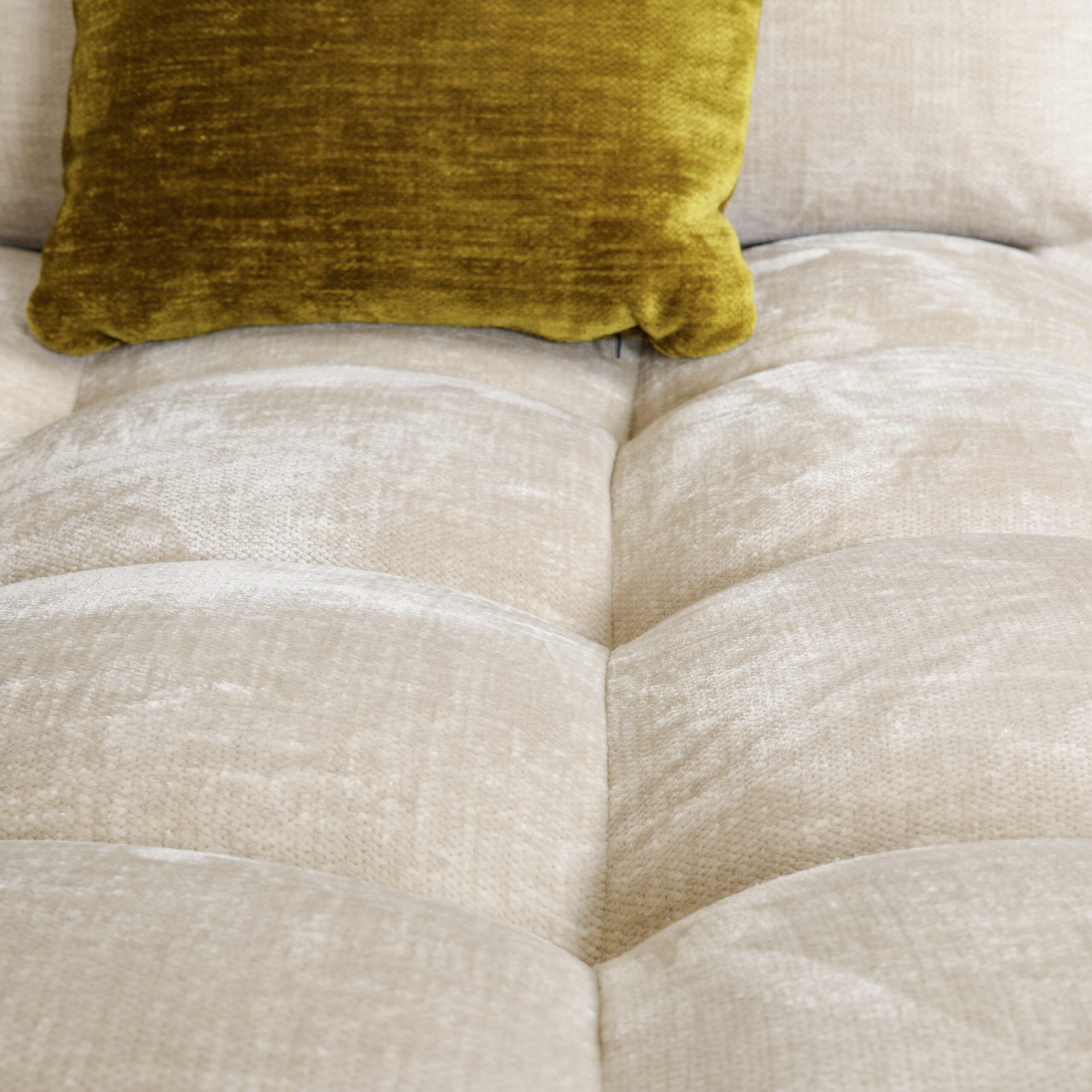 Dubai beige 5 - Tousalon Canape Dubaï modulable - beige - Tousalon - zoom sur le tissus molletonné