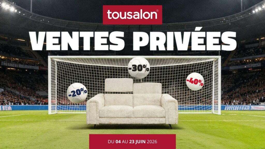 Les ventes privée chez tousalon du 04 au 23 juin 2026